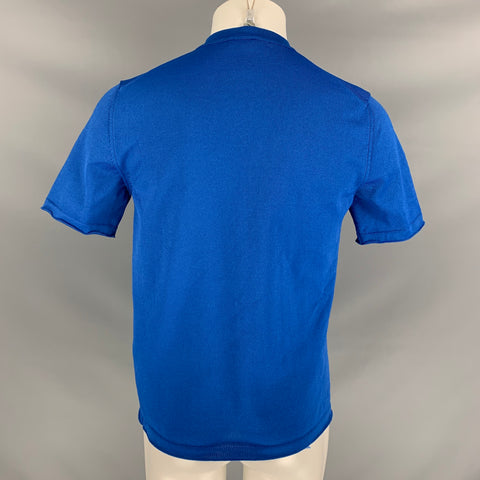 JIL SANDER Spring 2013 Size S Royal Blue Crew-Neck Short Sleeve Shirt