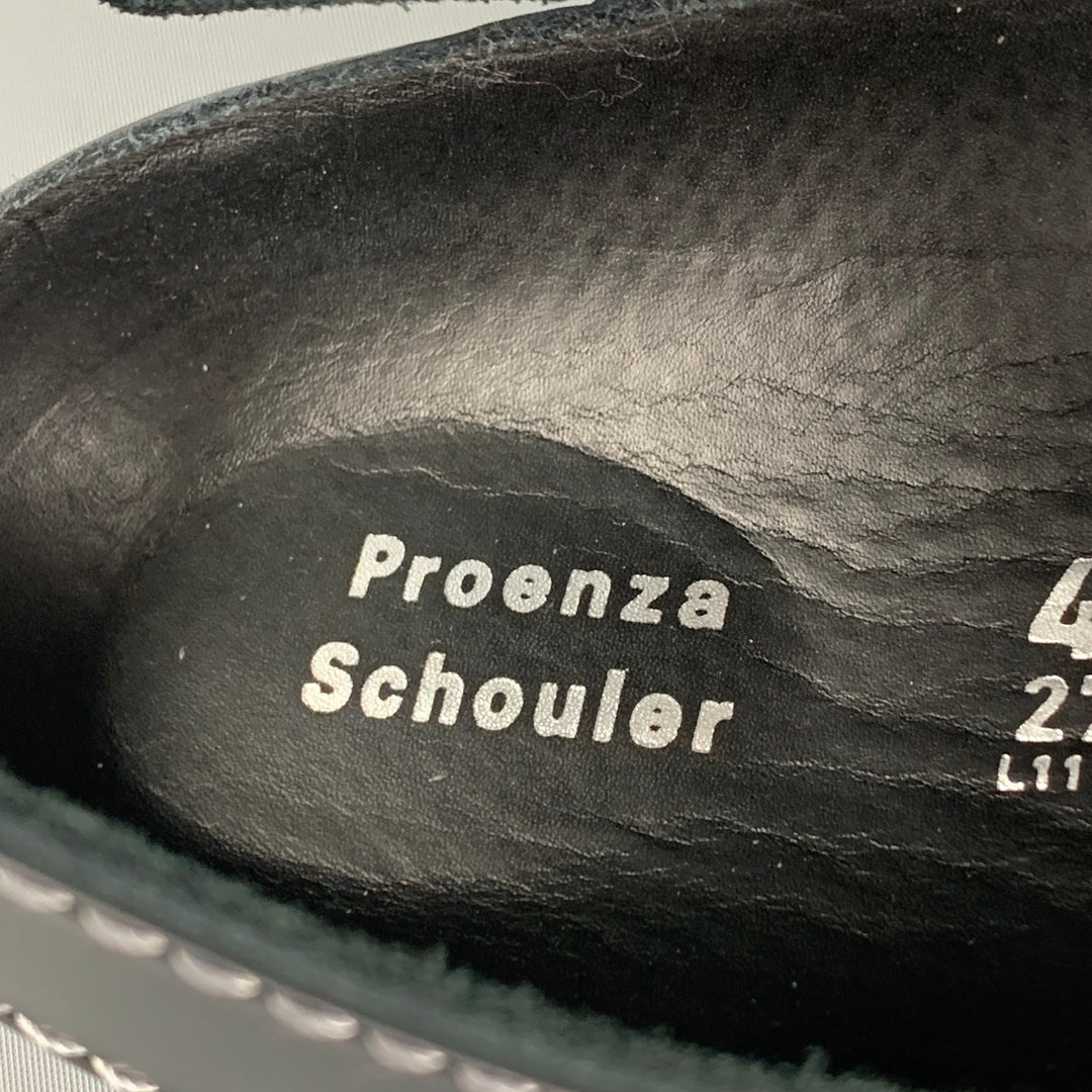 PROENZA SCHOULER x BIRKENSTOCK Size 9 Black White Contrast Stitch Leather Belted Sandals