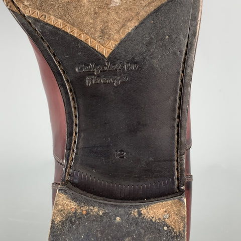 CALZOLERIA HARRIS Taille 13 Chaussures à lacets en cuir antique bordeaux