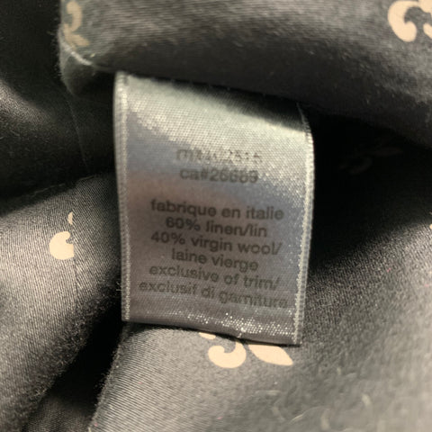 JOHN VARVATOS Taille 40 Noir Solide Lin Laine Peak Revers Smoking