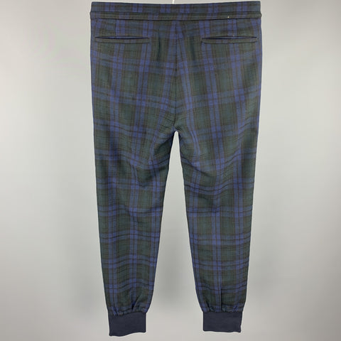 PAUL SMITH Size 30 Blackwatch Plaid Wool Drawstring Dress Pants