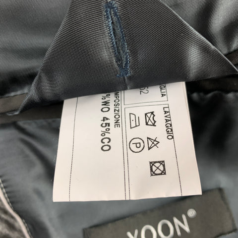 YOON Size 42 Grey & Black Abstract Wool / Cotton Notch Lapel Sport Coat