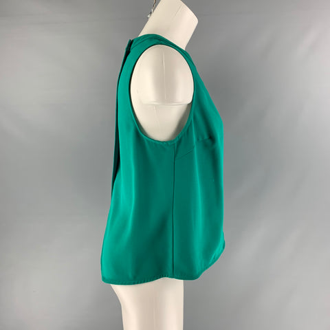 TRINA TURK Talla M Blusa Lisa Poliéster Verde