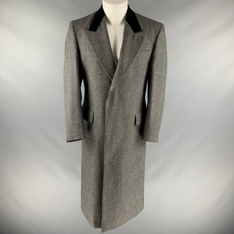 NORDSTROM Size M Black Grey Nailhead Wool Single Breasted Coat