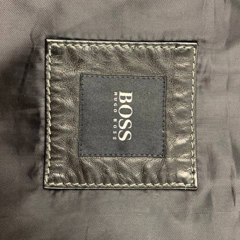 BOSS by HUGO BOSS Size 40 Black Solid Leather Motorcycle Jacket
