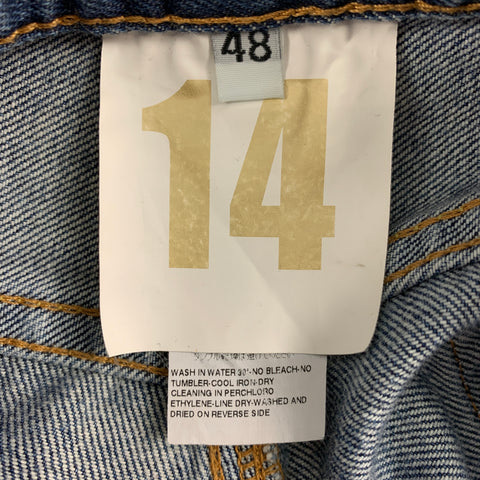 DOLCE & GABBANA Size 32 Light Blue Distressed Cotton Zip Fly Jeans