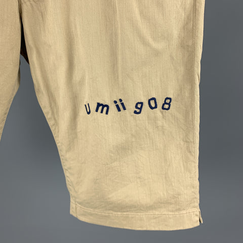 45rpm Talla 34 Caqui Pantalones cortos de algodón liso con cremallera