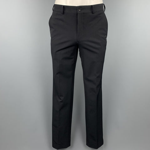 COMME des GARCONS HOMME PLUS Size 42 Regular Navy Nylon Blend Peak Lapel Suit