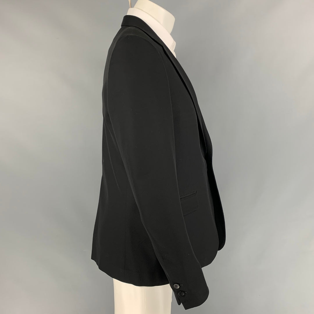 RICK OWENS X OLMAR and MIRTA Size L Black Wool / Silk Single Button Sport Coat