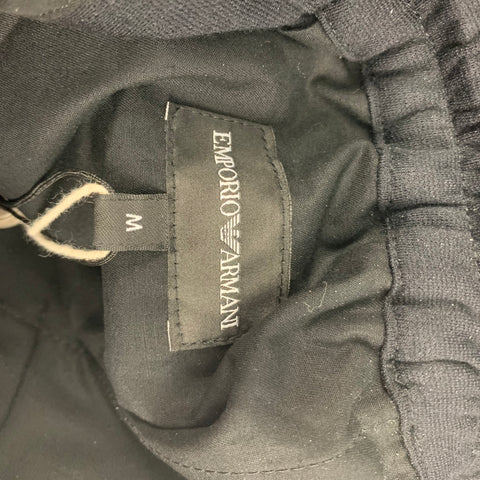 EMPORIO ARMANI Size M Black Viscose Blend Elastic Waistband Casual Pants