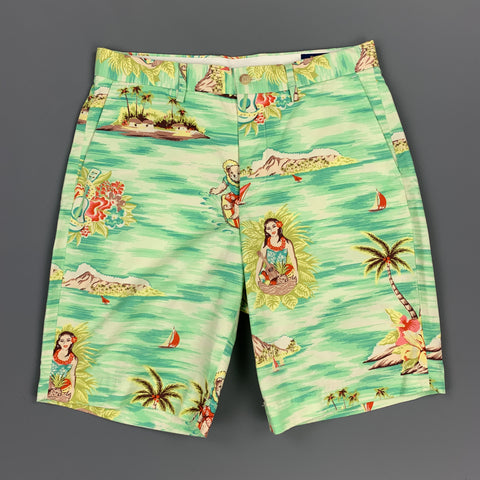 POLO by RALPH LAUREN Size 29 Multi-Color Hawaiian Cotton Zip Fly Shorts