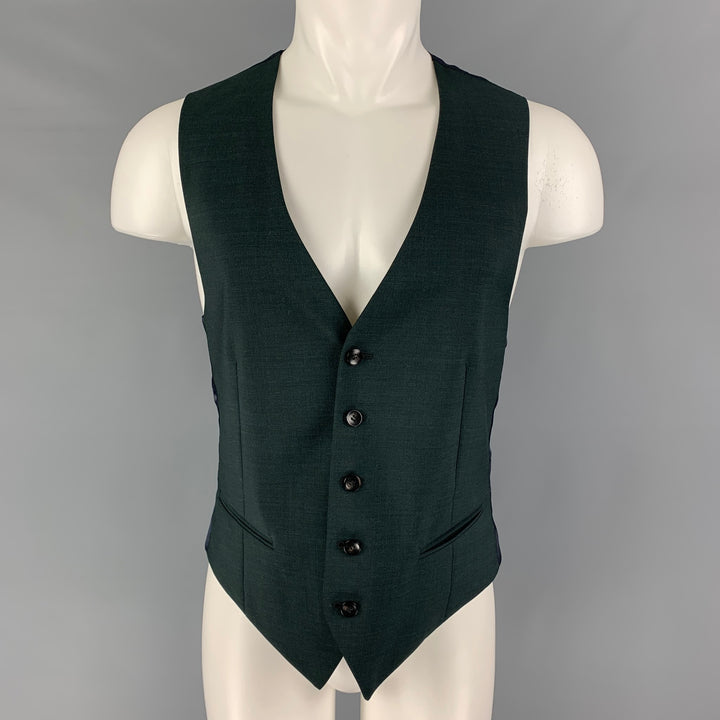 SUITSUPPLY Size 40 Forest Green Wool Buttoned Vest
