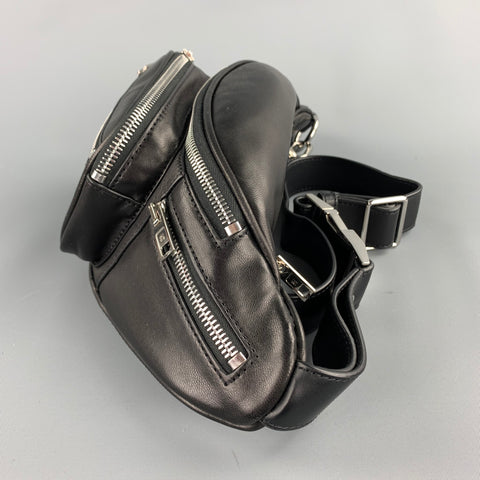 ALEXANDER WANG Attica Black Leather Chain Fanny Pack Bag
