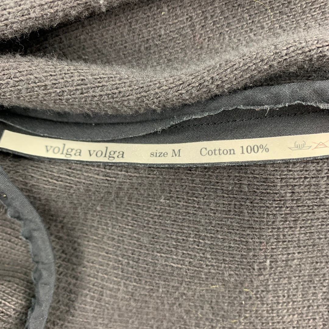 VOLGA VOLGA Size M Grey Cotton Hidden Buttons Cardigan