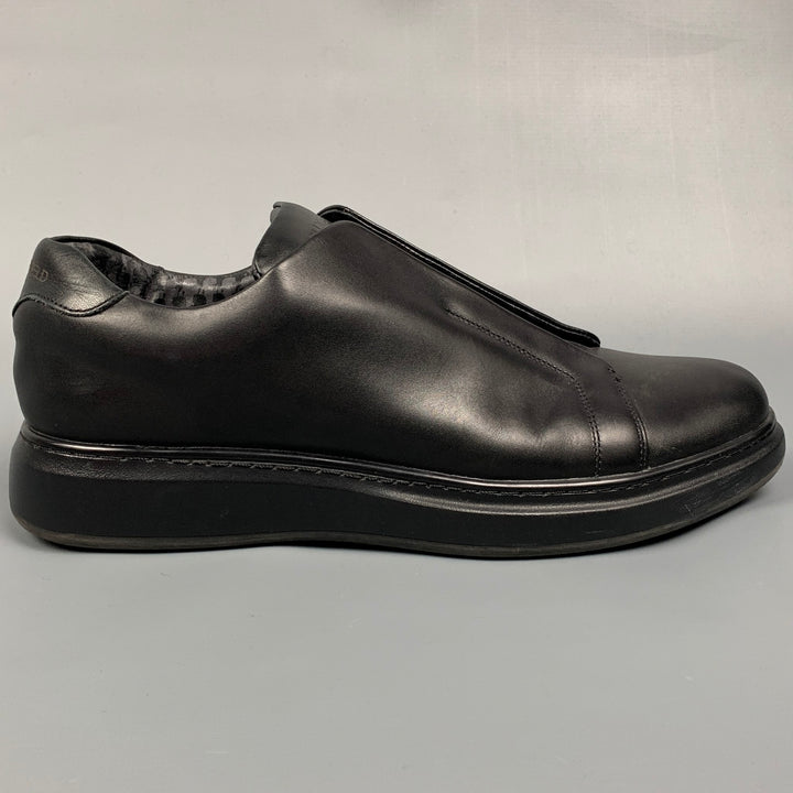 KARL LAGERFELD Size 10.5 Black Leather Slip On Loafers