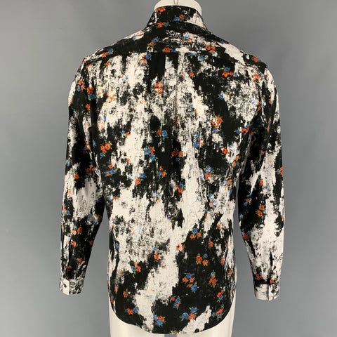 MCQ by ALEXANDER MCQUEEN Size M Multi-Color Marbled Cotton Long Sleeve Shirt