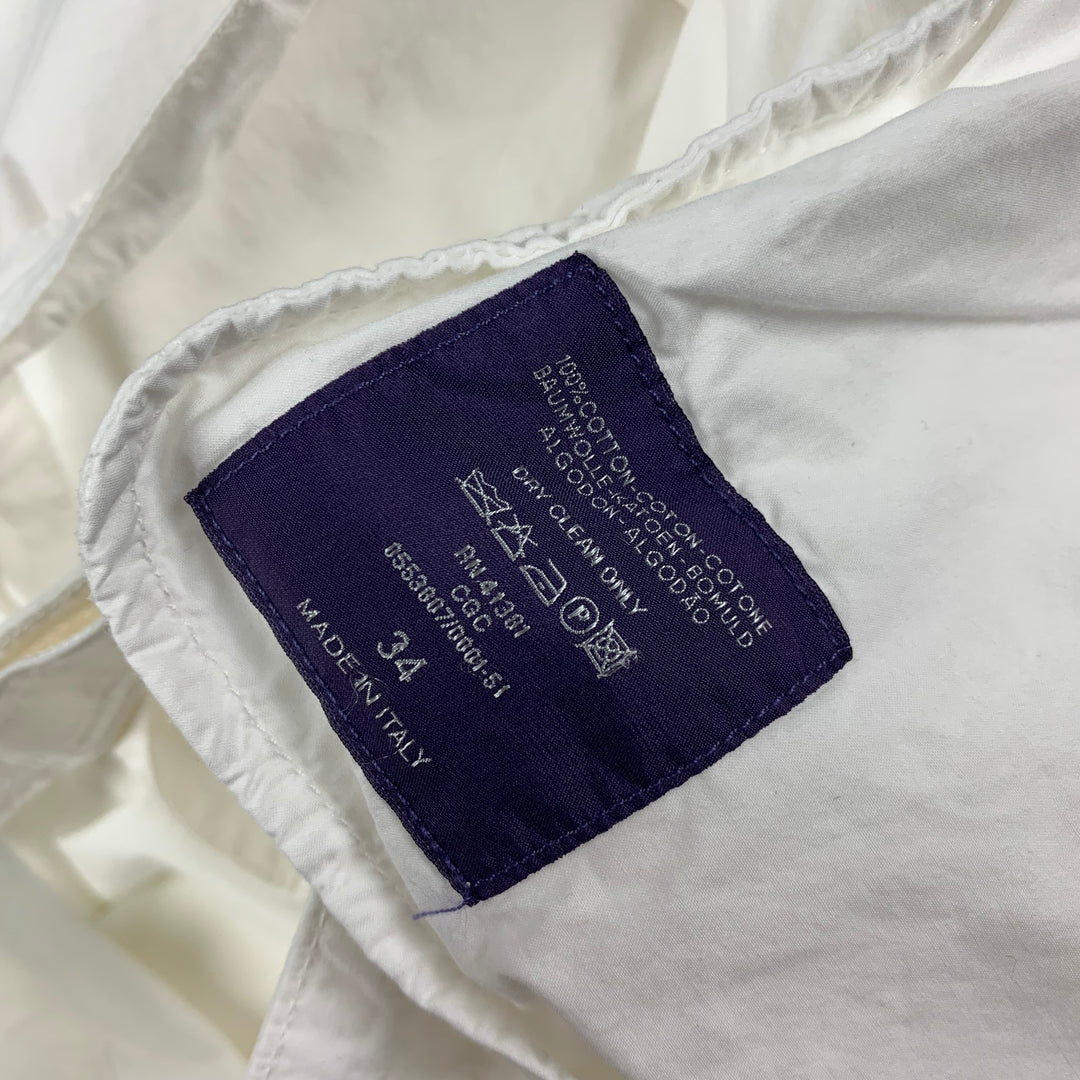 RALPH LAUREN Purple Label Taille 34 Pantalon de pêcheur en coton blanc cassé