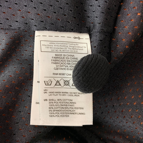 ADIDAS by JEREMY SCOTT Size L Orange & Black Tiger Cotton Hooded Open Front Jacket