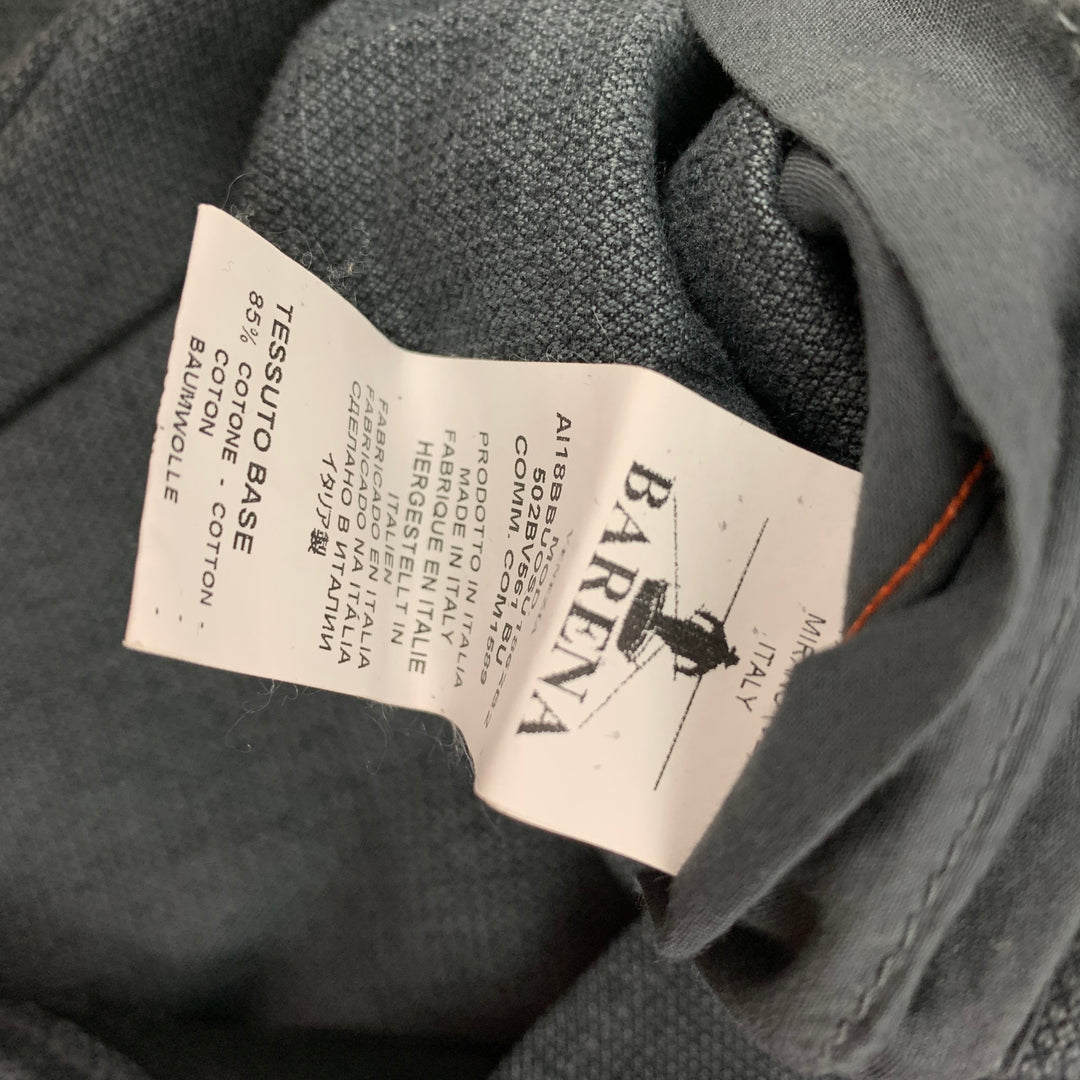 BARENA Taille XL Veste à poche plaquée en mélange de coton gris