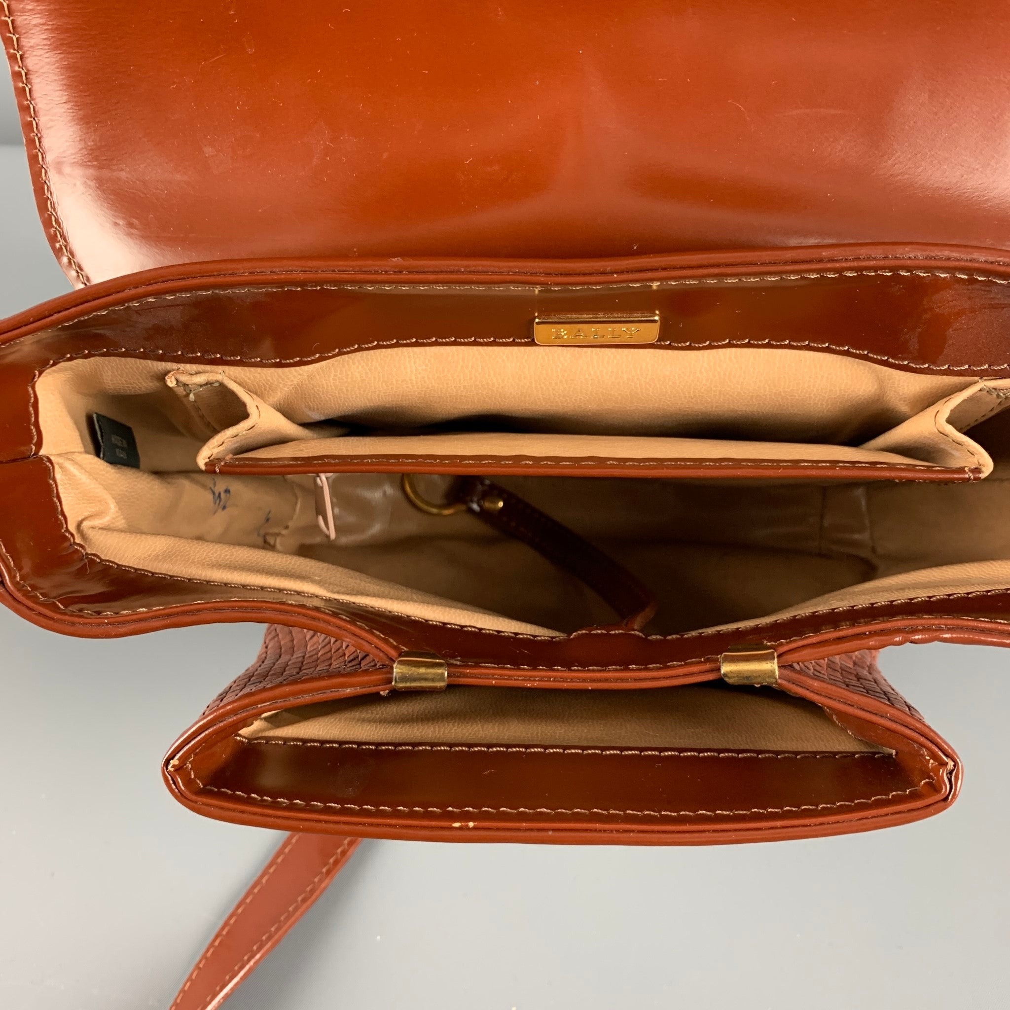 BALLY Brown Woven Leather Cross Body Handbag & Leather Goods – Sui
