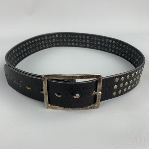 SIXFEET Size 32 Black Studded Leather Belt