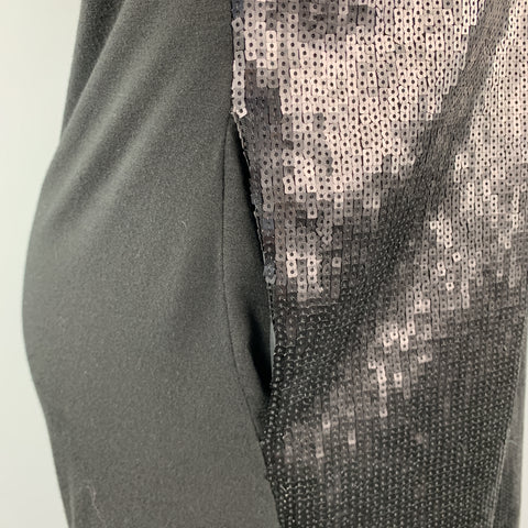 RAG & BONE Size 0 Black Lyocell Blend Sequined Draped Tunic Textured Sleeveless Dress