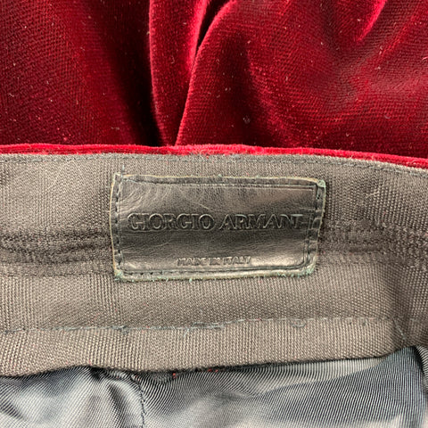 GIORGIO ARMANI Size 38 Burgundy Velvet Single Pleat Dress Pants
