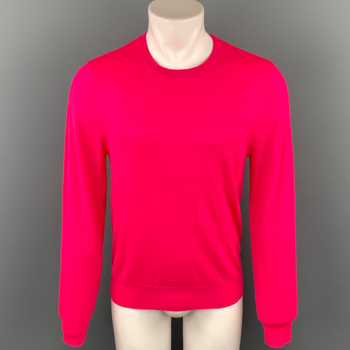 PAUL SMITH Size L Pink Merino Wool Crew-Neck Pullover Sweater