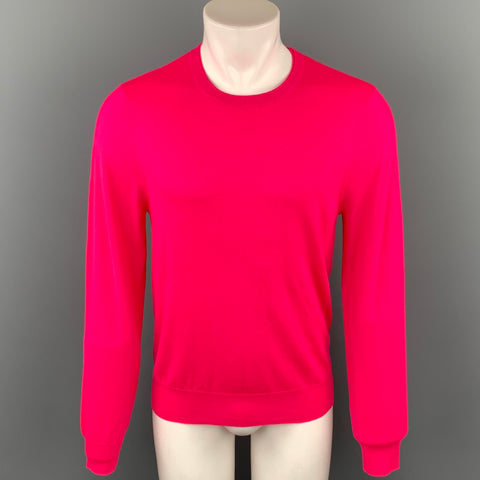 PAUL SMITH Size L Pink Merino Wool Crew-Neck Pullover Sweater
