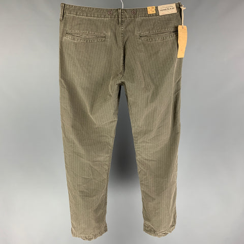 RRL by RALPH LAUREN Size 36 Olive Herringbone Cotton Utility Casual Pants