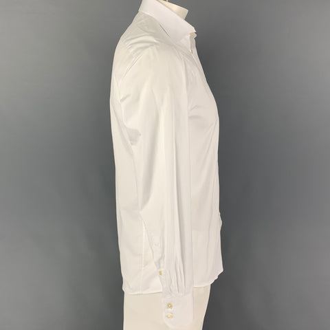 PINK Camisa de manga larga con botones de algodón blanco talla M