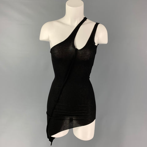 SAMIMIRO VINTAGE Size XS Black Tencel Blend Asymmetric Top