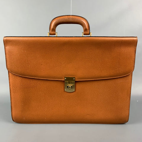 Vintage MARK CROSS Tan Leather Brass Briefcase Bag