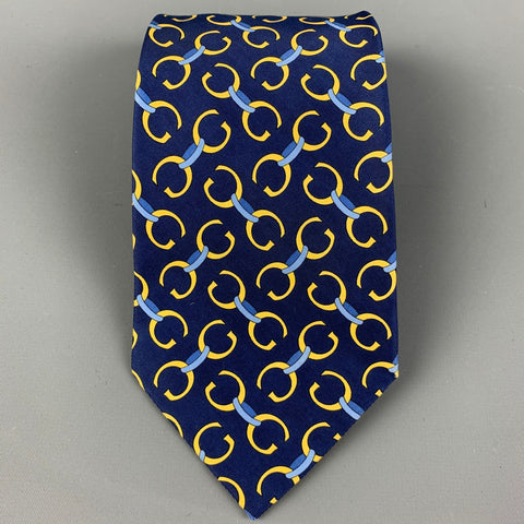 GUCCI Navy mongram Silk Tie