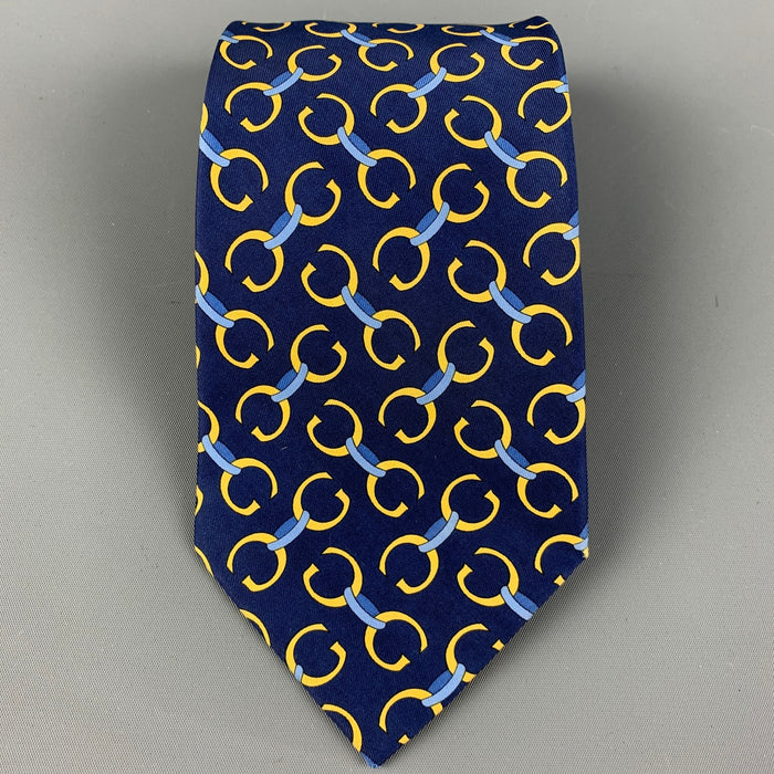 GUCCI Navy mongram Silk Tie
