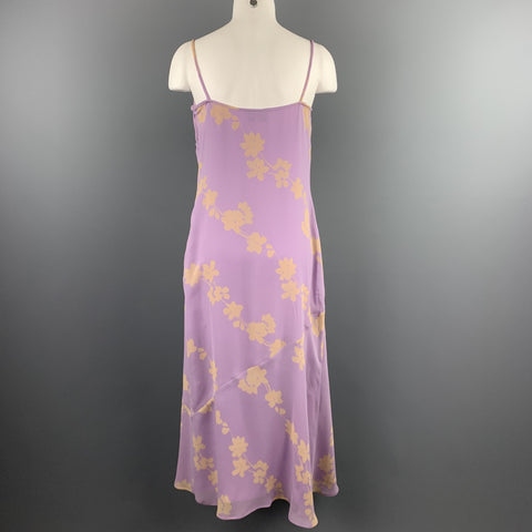 MIMMINA Talla 8 Vestido con tirantes finos en mezcla de acetato floral lila