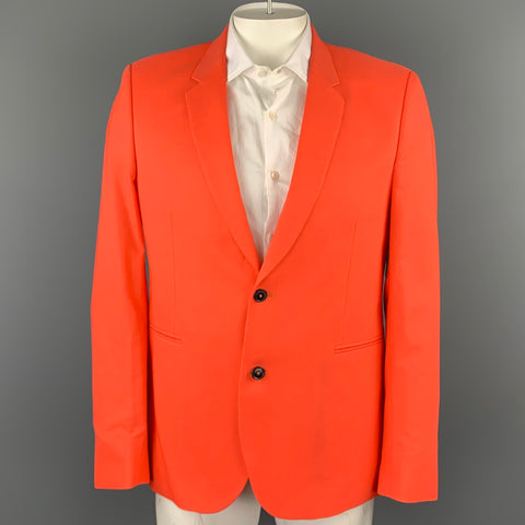 PAUL SMITH Size 42 Orange Wool Notch Lapel Sport Coat