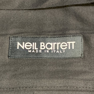 NEIL BARRETT Size 36 Black Twill Wool Pleated Cuffed Dress Pants