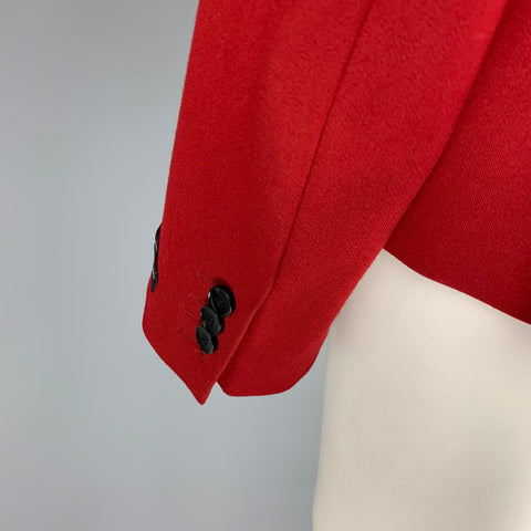 GmbH SS19 Survival Strategies Talla 12 Chaqueta con solapa de muesca de lana color burdeos