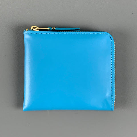 COMME des GARCONS Blue Solid Leather Wallet