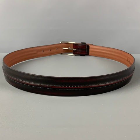 ALLEN EDMONDS Size 36 Black Red Two Tone Leather Belt