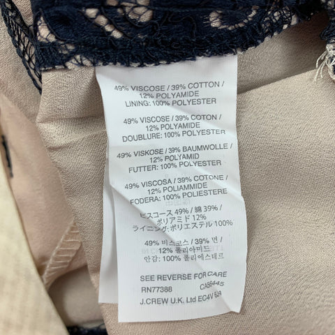 J.CREW Short plissé en dentelle bleu marine taille 0