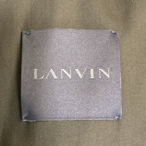LANVIN Size 46 Charcoal Wool / Cashmere Contrast Sleeves Zip Up Jacket