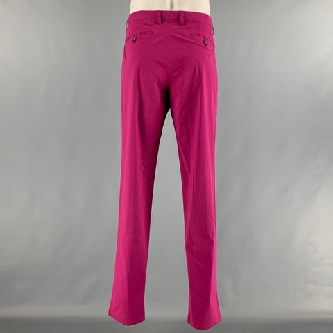 ETRO Size 38 Raspberry Solid Cotton Elastane Zip Fly Dress Pants