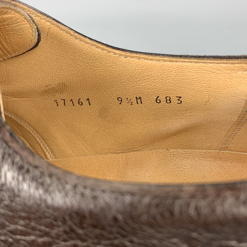 WILSON and DEAN Size 9.5 Brown Textured Leather Monk Strap Loafers