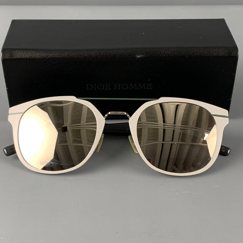 DIOR HOMME Grey Black Mixed Materials Acetate Metal Sunglasses