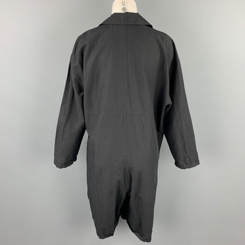 DRIES VAN NOTEN Size S Black & Gold Sequin Linen Blend Overalls