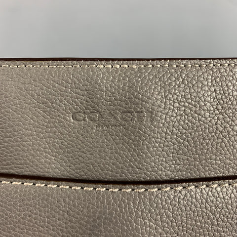 COACH Grey Black Pebble Grain Leather Cross Body Bag