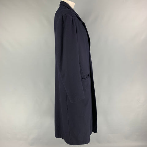 YOHJI YAMAMOTO Size S Navy Wool Oversized Coat