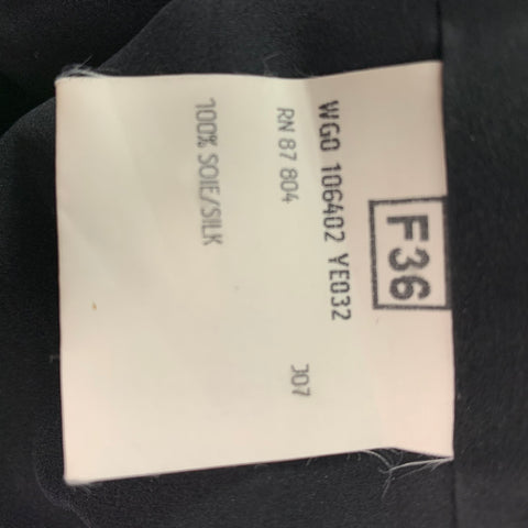 YVES SAINT LAURENT Jupe crayon plissée en soie noire taille 4